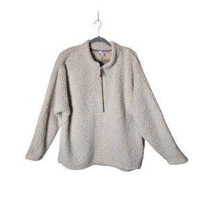 Time And Tru Size 2XL Cream Long Sleeve Pullover Cozy Fuzzy Sweater